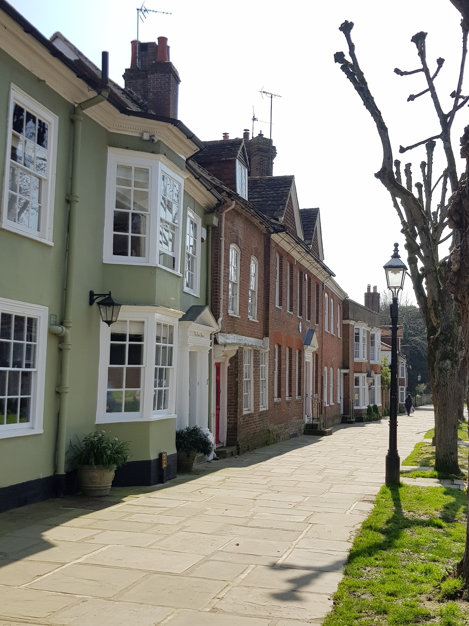 A row of historic buildings in Horsham, West Sussex