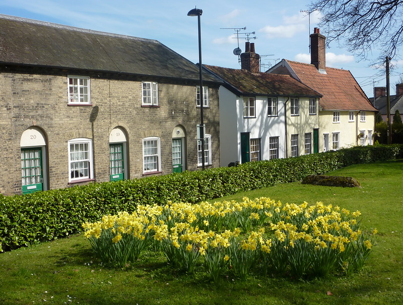 A row of historic houses in Stowmarket.