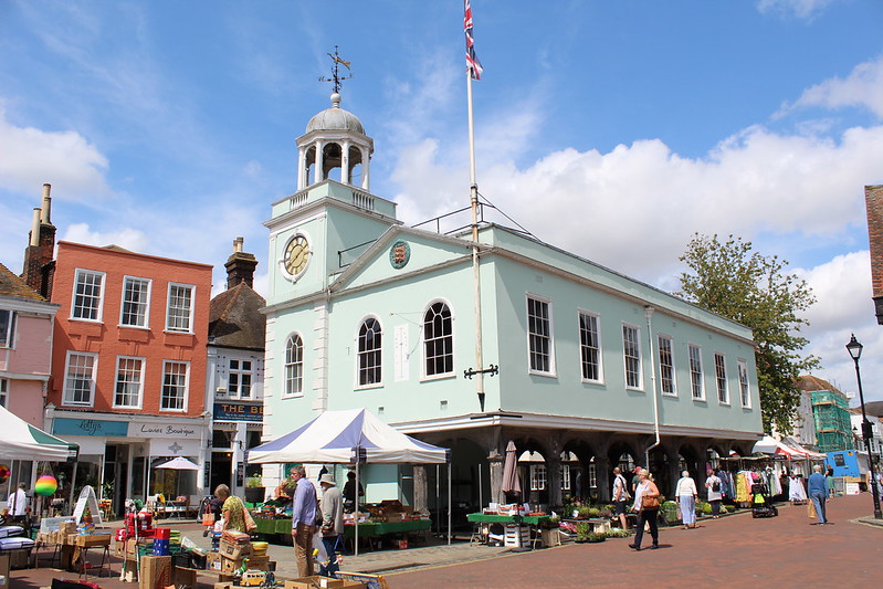 A medieval building in the centre of Faversham.