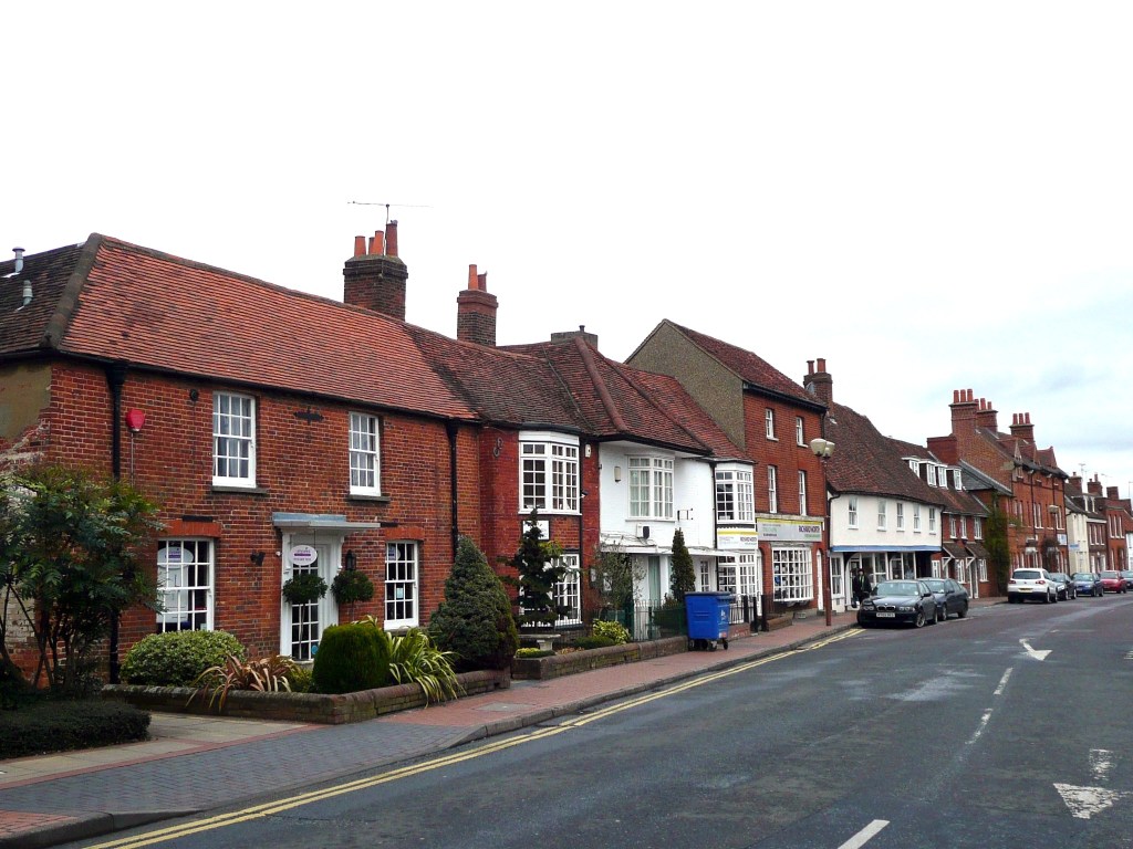 A street of historic buildings in Wokingham, Berkshire.